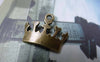 Accessories - Heart Crown Charms Antique Bronze Pendants 6x17mm Set Of 30 Pcs A7823