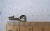 Accessories - Heart Key Charms Antique Bronze 7x15mm Set Of 20 Pcs A181