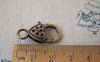 Accessories - Heart Lobster Clasps Antiqued Bronze Clasps 12x25mm Set Of 10 Pcs A5255