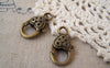 Accessories - Heart Lobster Clasps Antiqued Bronze Clasps 12x25mm Set Of 10 Pcs A5255
