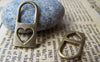 Accessories - Heart Lock Charms Antique Bronze Supplies 12x25mm Set Of 10 Pcs A2813