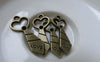 Accessories - Heart Necktie Charms Antique Bronze Pendants 13x30mm Set Of 30 Pcs A7834