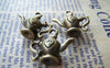 Accessories - Heart Teapot Antique Bronze 3D Pendants Charms 20x22mm Set Of 10 Pcs A3447