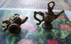 Accessories - Heart Teapot Antique Bronze 3D Pendants Charms 20x22mm Set Of 10 Pcs A3447