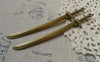 Accessories - Japanese Blade Sword Antique Bronze Pendants Charms 10x108mm Set Of 5 Pcs A6182