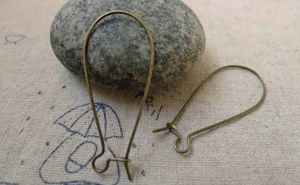 Accessories - Kidney Earwire Antique Bronze French Earwire 38mm Set Of 50 Pcs A6253