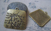 Accessories - Ladybug Pendant Antique Bronze Ladybird Medallion Charms 38x40mm Set Of 4 Pcs A4833