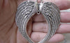 Accessories - Large Angel Wings Connectors Antique Silver Pendants 68x73mm Set Of 2 Pcs A7852