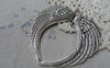 Accessories - Large Angel Wings Connectors Antique Silver Pendants 68x73mm Set Of 2 Pcs A7852