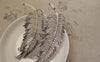 Accessories - Large Feather Connectors Pendants Antique Silver Tone 28x78mm Set Of 10 A7381