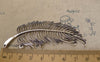 Accessories - Large Feather Connectors Pendants Antique Silver Tone 28x78mm Set Of 10 A7381