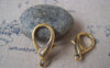 Accessories - Large Paisley Design Antiqued Gold Lobster Clasp Huge Size 15x30mm Set Of 10 Pcs A4588