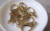 Accessories - Large Paisley Design Antiqued Gold Lobster Clasp Huge Size 15x30mm Set Of 10 Pcs A4588