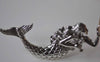Accessories - Large Sea Siren Connectors Antique Silver Mermaid Nautical Ocean Fairy Pendants 32x76mm Set Of 6 A7877