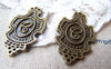 Accessories - Letter E Connector Antique Bronze Rhombus Pendants 18x30mm Set Of 10 A1983