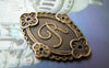 Accessories - Letter R Connector Antique Bronze Rhombus Charms 23x33mm Set Of 10 Pcs A1990