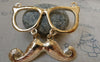 Accessories - Light Gold Sunglass Moustache Pendant Connectors 48x55mm Set Of 4 Pcs A5908