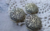 Accessories - Locket Antiqued Brass Photo Locket Filigree Round Pendants 27mm Set Of 5 Pcs A7600