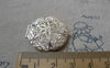 Accessories - Locket, Silver Photo Locket, Filigree Round Pendants 27mm Set Of 5 Pcs A7147