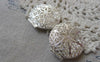 Accessories - Locket, Silver Photo Locket, Filigree Round Pendants 27mm Set Of 5 Pcs A7147