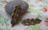 Accessories - Long Leaf Charms Antique Bronze Pendants 12x36mm Set Of 10 Pcs A324