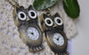 Accessories - Long Owl Pocket Watch Necklace CHAIN INCLUDED 25x40mm Set Of 1 PC A7884