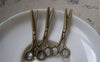 Accessories - Long Scissors Antique Bronze Barber Shop Scissors Charms 16x42mm Set Of 10 Pcs A2953
