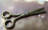 Accessories - Long Scissors Antique Bronze Barber Shop Scissors Charms 16x42mm Set Of 10 Pcs A2953
