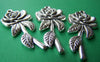 Accessories - Long Stem Rose Flower Pendants Antique Silver Charms 19x44mm Set Of 10 Pcs A1021