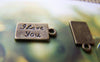 Accessories - Love Tag Antique Bronze Rectangle Valentine Charms 9x16mm Set Of 20 Pcs A3342