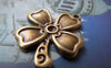 Accessories - Lucky Flower Charms Antique Bronze Four-Leaf Clover Pendants 25mm Set Of 10 A443