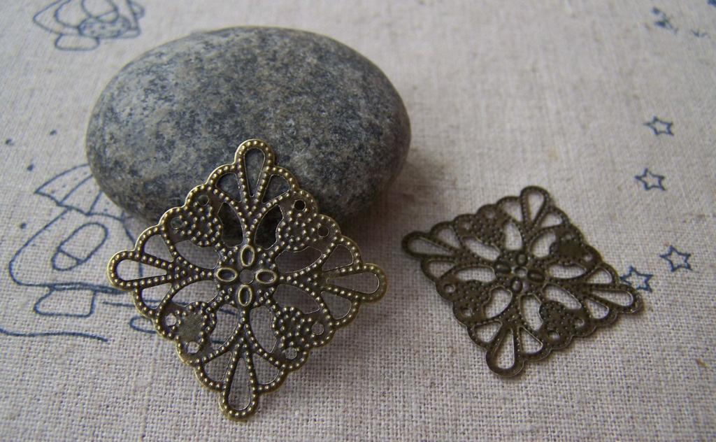 Accessories - Metal Embellishments Filigree Bronze Stampings 25mm Set Of 50 Pcs A5085