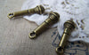 Accessories - Microphone Charms Antique Bronze Pendants 7x25mm Set Of 10 Pcs A1742