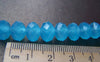 Accessories - One Strand (72 Pcs) Of Acid Blue Faceted Rondelle Crystal Glass Beads 8x10mm A3019
