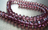 Accessories - One Strand (72 Pcs) Of Purple Faceted Rondelle Crystal Glass Beads 6x8mm A3919