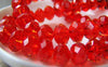 Accessories - One Strand (72 Pcs) Red Faceted Rondelle Crystal Glass Beads 7x10mm A3920