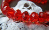 Accessories - One Strand (72 Pcs) Red Faceted Rondelle Crystal Glass Beads 7x10mm A3920