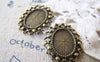 Accessories - Oval Base Settings Bronze Bezel Match 10x14mm Cameo Set Of 20 Pcs A4297