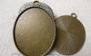 Accessories - Oval Pendant Tray Antique Bronze Coiled Cameo Base Settings Match 40x50mm Cabochon Set Of 4 Pcs A6886