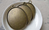 Accessories - Oval Pendant Tray Antique Bronze Coiled Cameo Base Settings Match 40x50mm Cabochon Set Of 4 Pcs A6886