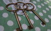 Accessories - Oval Skeleton Key Pendants Antiqued Brass Charms 30x64mm Set Of 6 Pcs A170