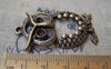 Accessories - Owl Pendants Fat Rhinestone Charms 22x45mm Set Of 4 Pcs A144
