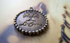Accessories - Peace Tree Round Charms Antique Bronze Pendants 25mm Set Of 10 Pcs A2688