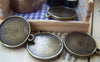 Accessories - Pendant Tray Antique Bronze Base Settings Round Bezel Double Sided Match 18mm Cabochon A3655