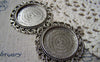 Accessories - Pendant Tray Antique Silver Round Cameo Base Settings Bezel Blanks Match 25mm Cabochon Lot Of 10 Pcs A5823