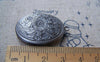 Accessories - Picture Locket Antique Silver Finish Flower Photo Pendants 23x29mm Set Of 4 A3551