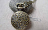 Accessories - Pocket Watch Flower Watch Round Necklace CHAIN INCLUDED 31x38mm Set Of 1 Pc A6883
