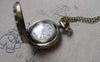 Accessories - Pocket Watch Flower Watch Round Necklace CHAIN INCLUDED 31x38mm Set Of 1 Pc A6883