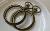 Accessories - Pocket Watch Frame Antique Bronze Round Pendants 37x55mm Set Of 4 Pcs A6306