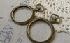 Accessories - Pocket Watch Frame Antique Bronze Round Pendants 37x55mm Set Of 4 Pcs A6306